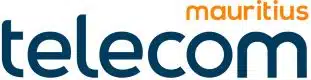 Mauritius Telecom company logo with orange and blue text.