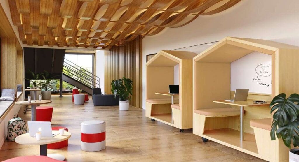 Modular seating, movable desks, and adaptable partitions will allow offices to evolve quickly