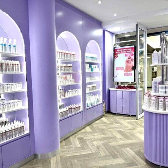 Retail interior design for beauty brands – Silki Somerset Mall store entrance